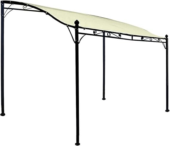 DEGAMO Mantova Pavillon 300 x 250 cm – Gartenpavillon mit schwarzem Stahlrahmen, wasserdichtem Dach (Ecru)