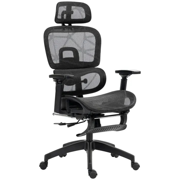 HOMCOM Bürostuhl ergonomisch verstellbar mit Liegefunktion