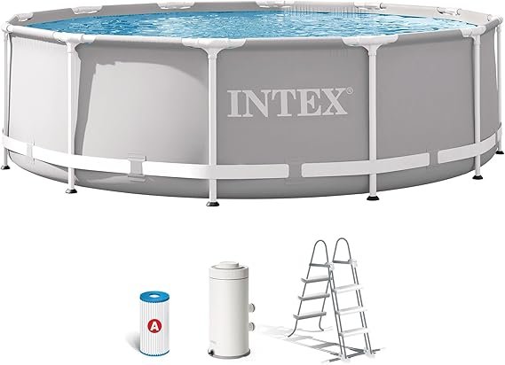 Intex Prism Frame Rundpool Set Ø 3,66 x 0,98 m – Tubular Aufstellpool für Garten
