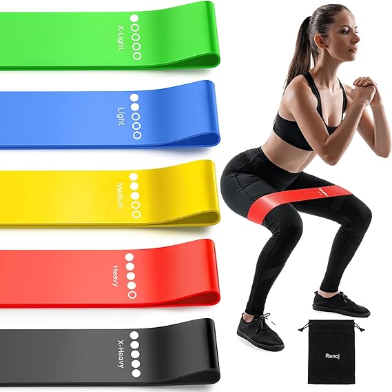 Fitness Widerstandsbänder Set – 5-teiliges Elastikband-Set für Krafttraining, Dehnen, Pilates, Yoga, Physiotherapie und Home Gym für Damen & Herren