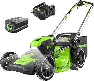 Greenworks 80V 21″ Akku-Rasenmäher – Bürstenloser Motor, LED-Beleuchtung, inkl. 4,0Ah Akku & Schnellladegerät