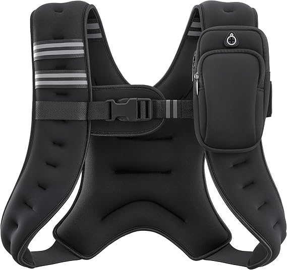 ZELUS Gewichtsweste – 6 lb bis 30 lb verstellbare Weighted Vest mit Reflektorstreifen für Laufen, Krafttraining, Fitness & Muskelaufbau