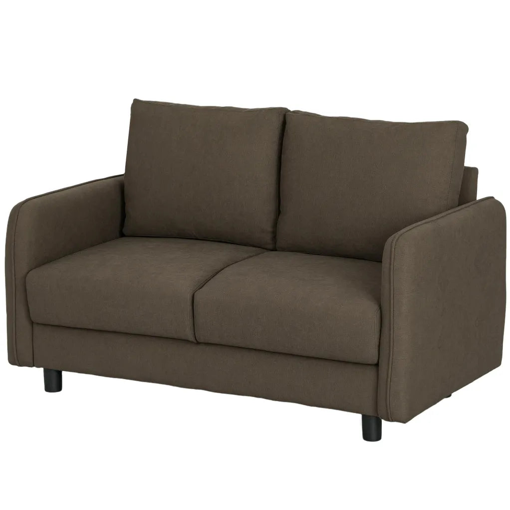 HOMCOM 2-Sitzer Sofa mit Stauraum Samtoptik, Braun