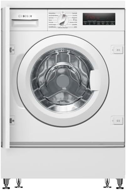 Bosch WIW28443 Serie 8 Einbauwaschmaschine Frontlader, 62 kWh pro 100 Waschzyklen, 1400 UpM, 8 kg, weiß, EcoSilence Drive, SpeedPerfect, VarioTrommel,