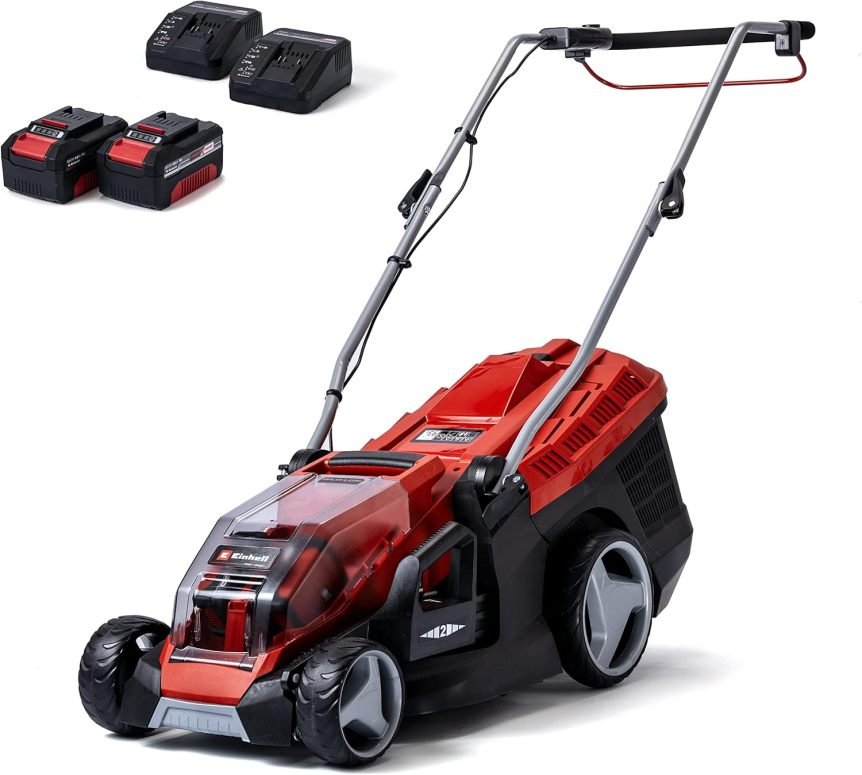 Einhell Akku-Rasenmäher GE-CM 36/36 Li Kit Power X-Change – 36 V, 36 cm Schnittbreite, Brushless Motor