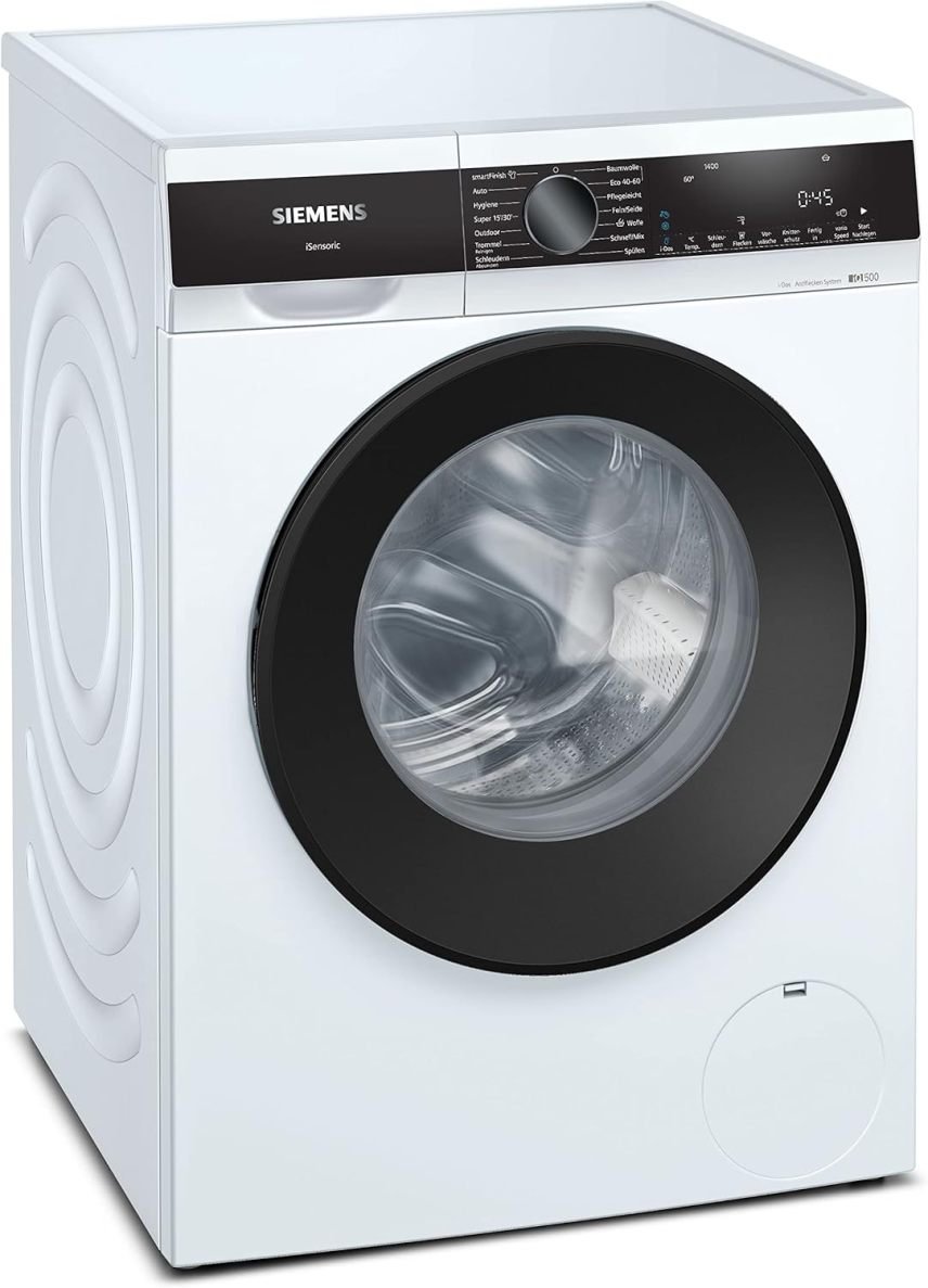 Siemens WM14N223 Waschmaschine iQ300, Frontlader mit 7kg Fassungsvermgen, 1400 UpM, speedPack L, LED-Display,Outdoor-Programm, Wei, 60cm