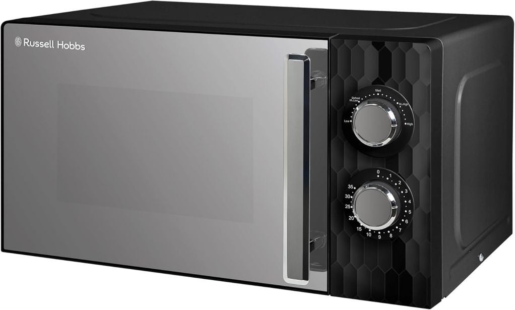 Russell Hobbs Honeycomb RHMM715G 17 Liter 700 W Grau Solo manuelle Mikrowelle mit 5 Leistungsstufen, integrierter Timer und Auftaufunktion(Weiß/