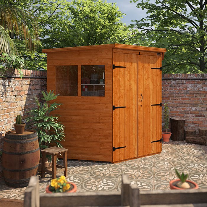 Tiger Deluxe Eck-Gartenhaus – Hochwertiges Holzgerätehaus für maximale Raumnutzung im Garten
