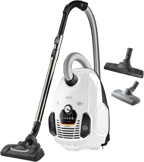 AEG VX7-2-IW-S Staubsauger / 360° drehbare Softrder / nur 69 db(A) / inkl. Zusatzdüsen / Ergo-Handgriff / waschbarer Filter / 650 Watt / 12 m Aktionsradius / neue technische Version / wei 1