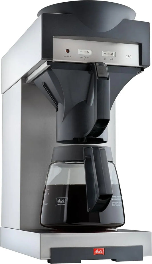 Melitta 20348 Filterkaffeemaschine mit Glaskanne – Edelstahl/Schwarz