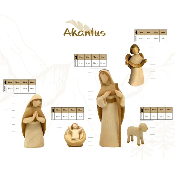 Adventskalender: 17er Set von Akantus bemalt mit Krippenhaus "Akantus Design Original" Eiche I AD-0-2 + KB-3