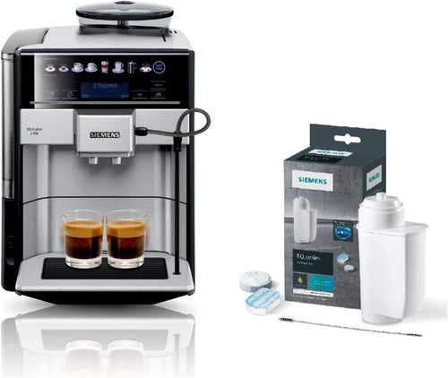 SIEMENS Kaffeevollautomat EQ6 plus s700 TE657503DE, für viele Kaffeespezialitäten, Milch-Aufschäumdüse, Keramikmahlwerk, Doppeltassenfunktion, Antikalk, automatische Dampfreinigung, 1500 W, edelstahl 1