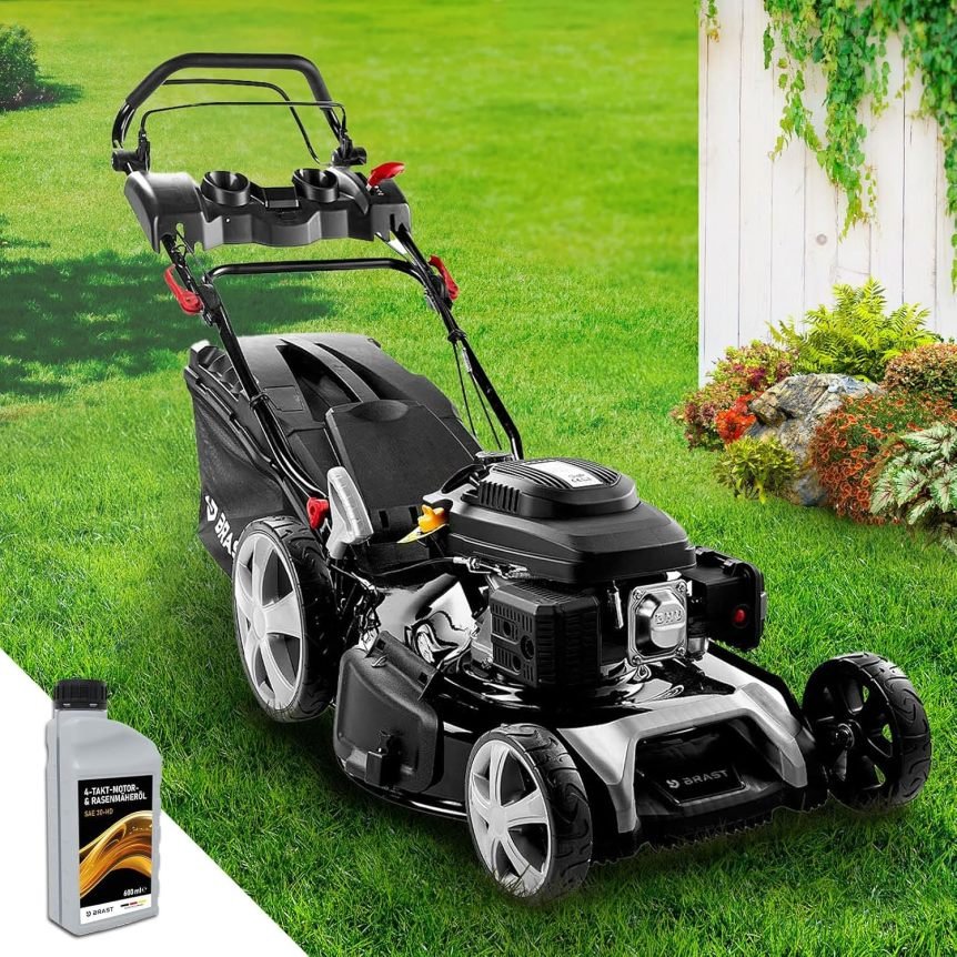 BRAST Benzin Rasenmäher mit Antrieb – 7 PS, 55 cm Schnittbreite