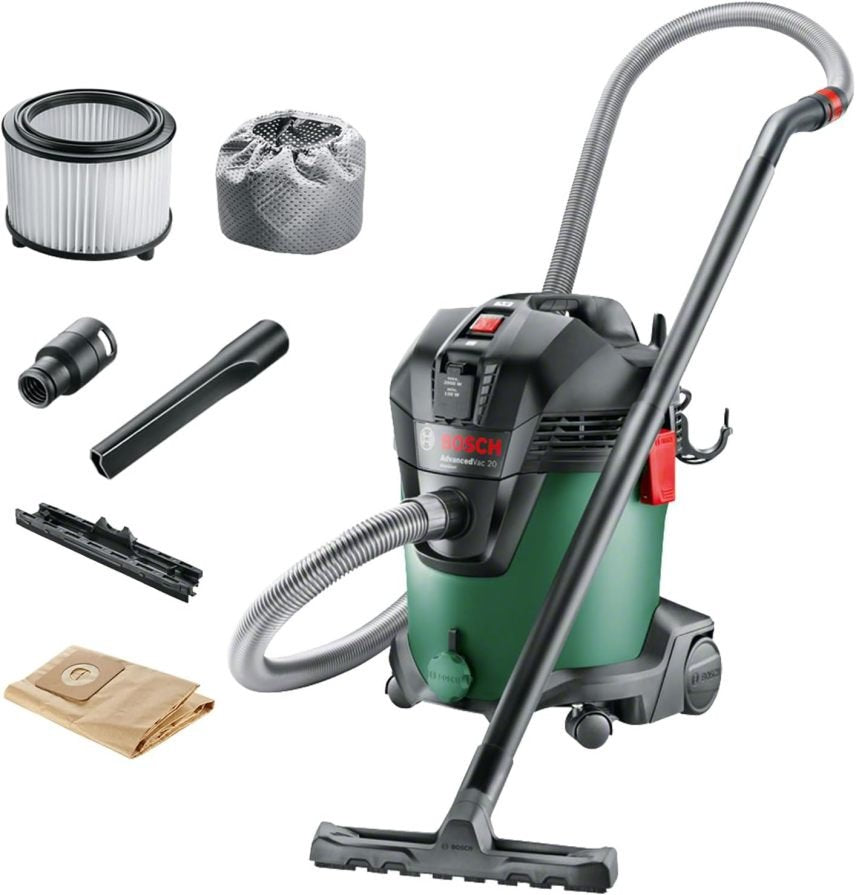 Bosch Nass- und Trocken Staubsauger AdvancedVac 20 (1200 Watt, 20 Liter Behltervolumen, in Karton)(AdvancedVac 20)