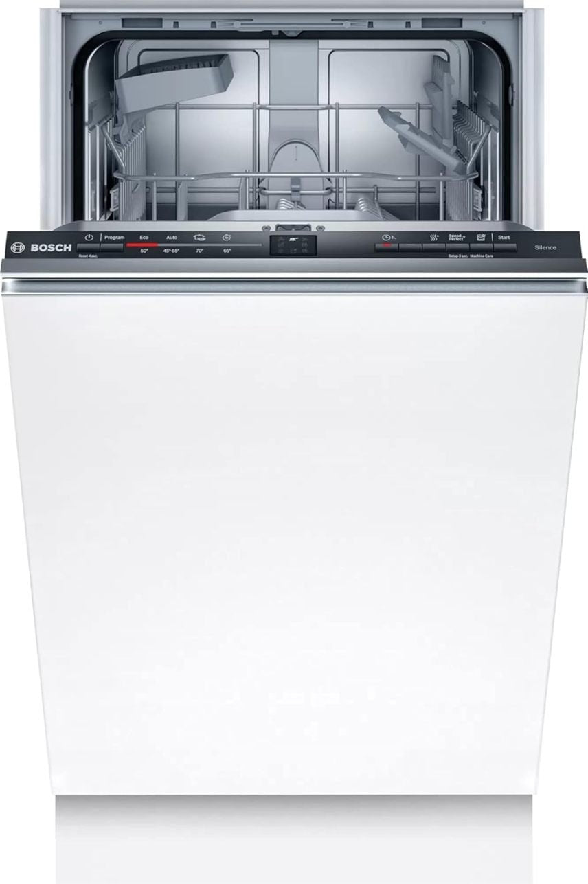 Bosch SRV2HKX41E Serie 2 Geschirrspüler Vollintegriert, 45 cm breit, Besteckkorb, Extra Trocknen auf Knopfdruck, InfoLight rot, AquaStop Schutz gegen Wasserschäden, Mehrfarbig 1