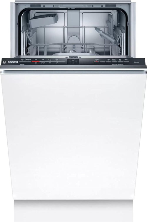 Bosch SRV2HKX41E Serie 2 Geschirrspüler Vollintegriert, 45 cm breit, Besteckkorb, Extra Trocknen auf Knopfdruck, InfoLight rot, AquaStop Schutz gegen Wasserschäden, Mehrfarbig 1