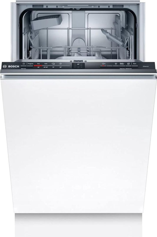 Bosch SRV2HKX41E Serie 2 Geschirrspüler Vollintegriert, 45 cm breit, Besteckkorb, Extra Trocknen auf Knopfdruck, InfoLight rot, AquaStop Schutz gegen Wasserschäden, Mehrfarbig 1