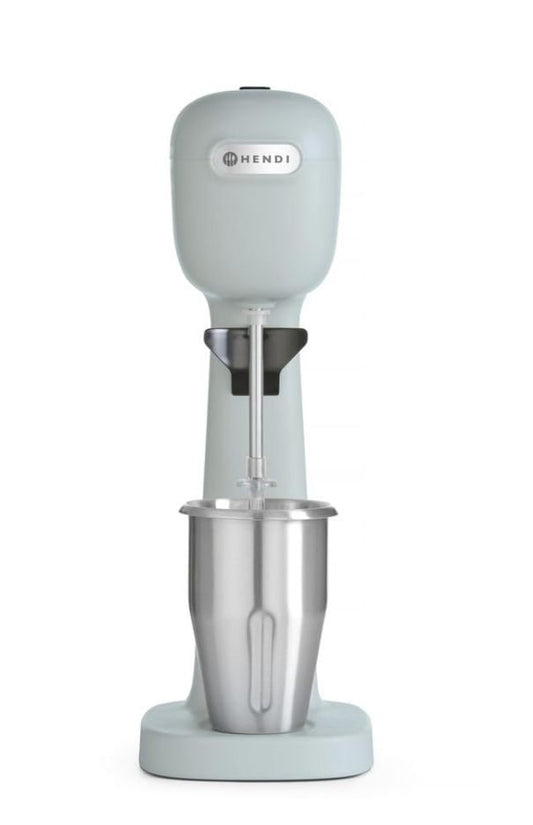 HENDI Milchshake Maker, Inkl. 2 Mixbechers (Edelstahl und Polykarbonat) und 4 austauschbaren Rührwerken, Drink mixer, Frappés, Getränkemixer, 230V/400W, 170x196x(H)490mm, Karamell