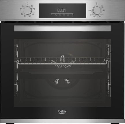 Beko BBSM12340X Einbau-Backofen-Set, zwei autarke Geräte: Induktionskochfeld mit 4 Kochzonen, Backofen mit 8 Heizarten, 72 l Garraum-Volumen,