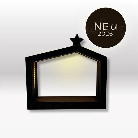 Krippenhaus: "Akantus Design - Familienhaus" Fichte black (AD-F-3)