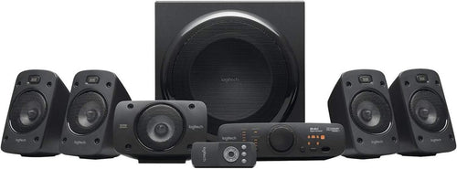 Logitech Z906 5.1 Sound System, Lautsprecher mit 1000 Watt Surround Sound, THX, Mehrere Audio-Eingänge, Fernbedienung, EU Stecker, PC/PS4/Xbox/Stereo-Anlage/TV/Smartphone/Tablet – Schwarz