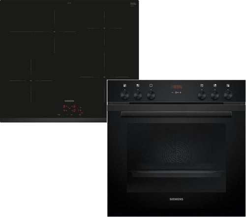 Siemens EQ522IA01, Einbauherd-Set, Bestehend aus HE517GBS4 Herd, 60 x 60 cm, 3D Heißluft, Selbstreinigung, Clip Auszug & EI645CFB6E Induktionskochfeld, Bräterzone, powerBoost, Edelstahl Rahmen 1