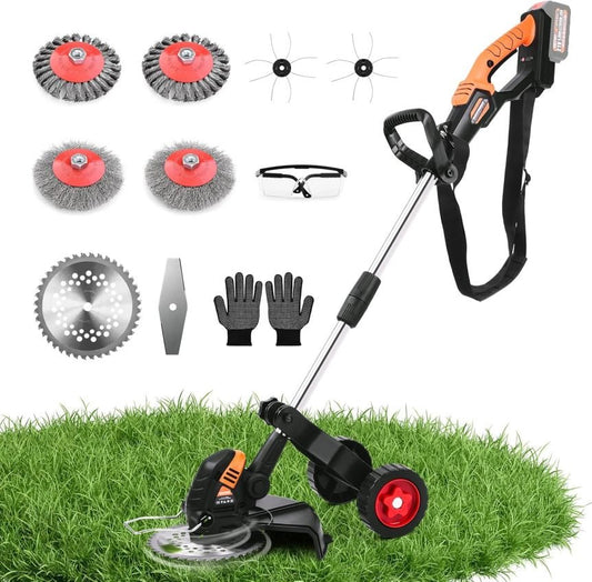 1200W Akku Rasentrimmer – 5-in-1 Bürstenlose Motorsense mit vielseitigem Zubehör