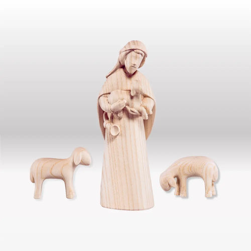 Hirte mit zwei Schafe (3 Figuren) von Akantus natur I AN-4
