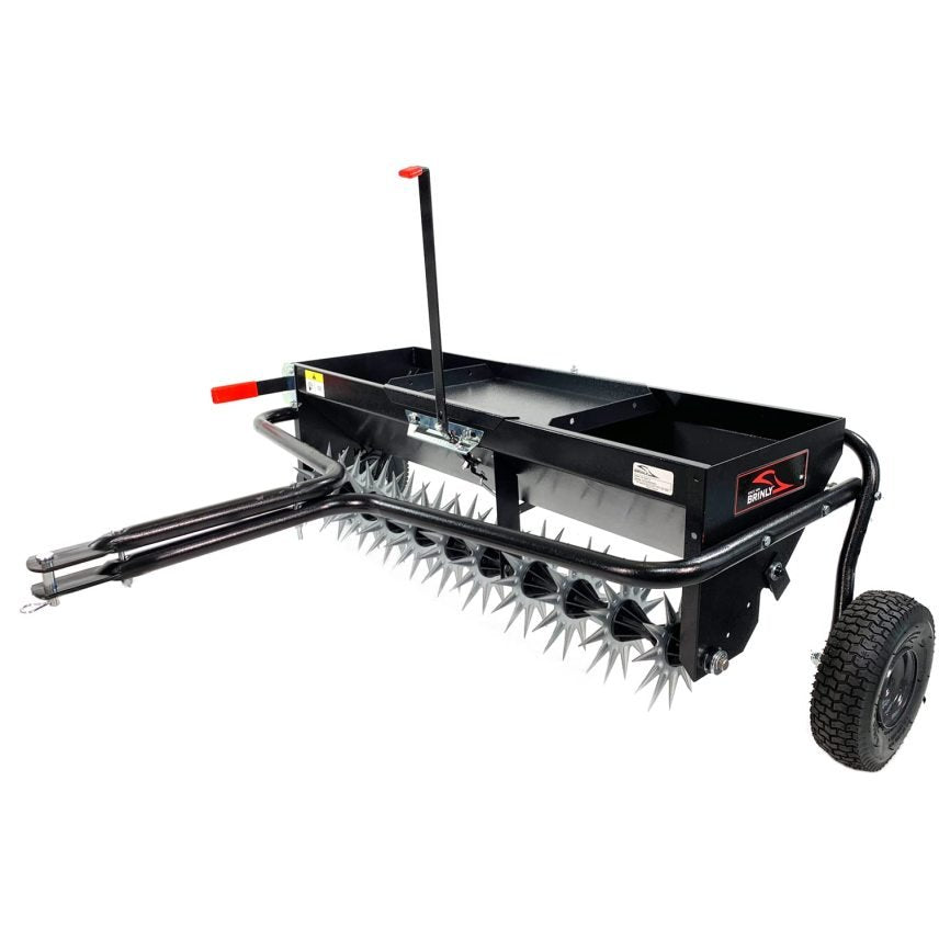Brinly AS2 40BH P Kombination Aerifizierer Streuwagen(Flat Black Spreader + Dethatcher DT-402BH-A/Spreader+DethatcherDT-402BH-A)