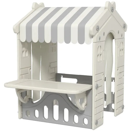 AIYAPLAY Spielhaus Kinderhaus Indoor mit Servierstation & Vorhängen
