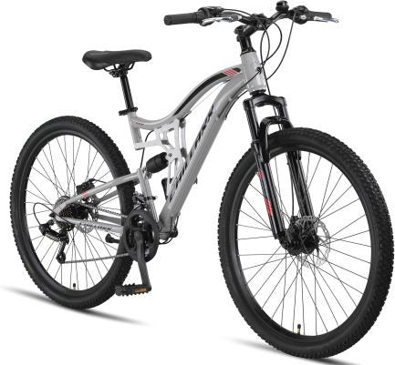 Chillaxx Bike Falcon Premium Mountainbike in 24,26,27.5 und 29 Zoll – Fahrrad für Jungen, Mädchen, Damen und Herren – Scheibenbremse- 21 Gang-Schaltung – Vollfederung