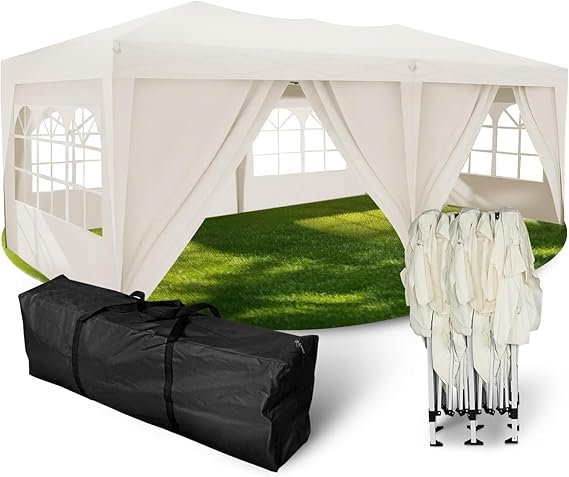 Kronenburg Faltpavillon – 100% wasserdichtes Garten- & Partyzelt, 3 x 3 m oder 3 x 6 m, UPF 50+ UV-Schutz, mit Seitenwänden, verschiedene Farben