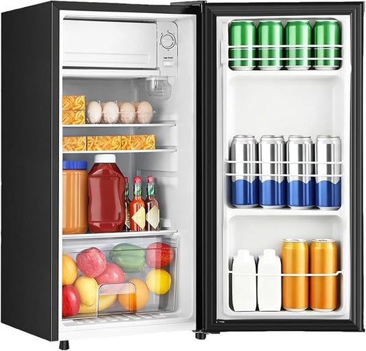 HAILANG Mini-Kühlschrank mit Gefrierfach 88 L – Kompakter Kühlschrank mit 5 Temperaturstufen, Einzeltür-Design