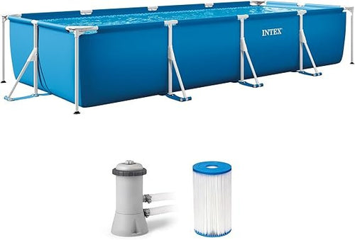 Intex 28279EH Rechteckiger Metallrahmen-Pool 4,50 x 2,20 x 0,85 m – Aufstellpool für Garten