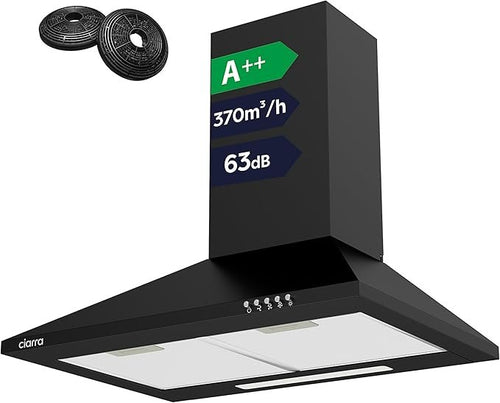CIARRA 60 cm Wand-Dunstabzugshaube – Energieeffizienzklasse A++, leistungsstarke Küchenhaube für Wandmontage