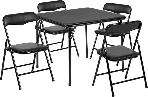 Flash Furniture Mindy Kids Folding Table and Chair Set (5 Pieces, Black) – Produktbeschreibung:
