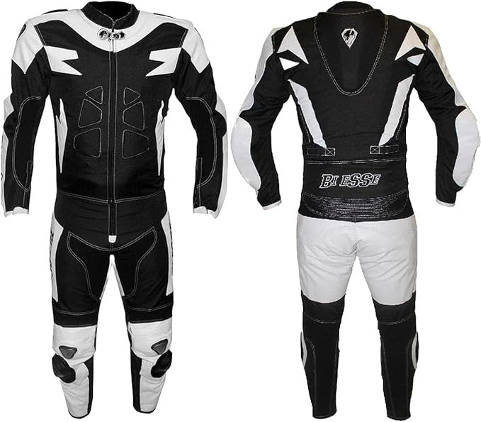 BI ESSE 2-teiliger Motorradanzug Herren – Leder & Textil Kombi, Jacke und Hose trennbar, verstellbar & atmungsaktiv, für Touring & Racing
