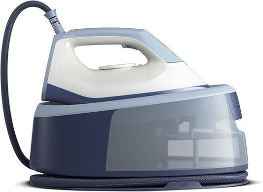Philips Dampfbügelstation Serie 3000 PSG3000/20 – 2400 W, Leistungsstarker Dampf, Kompaktes Design, Schnelles und Sicheres Bügeln, Deep Azur