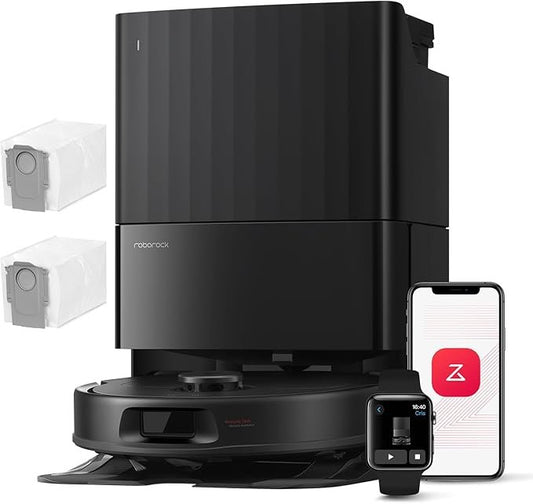 Roborock Qrevo Series Saug- und Wischroboter, 8.000 Pa Saugleistung, LiDAR-Navigation, All-in-One-Dockingstation, Anti-Verhedderungsbürste, Schwarz