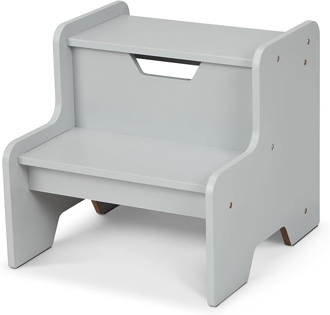 Melissa & Doug Kids Furniture Wooden Step Stool – Gray – Produktbeschreibung: