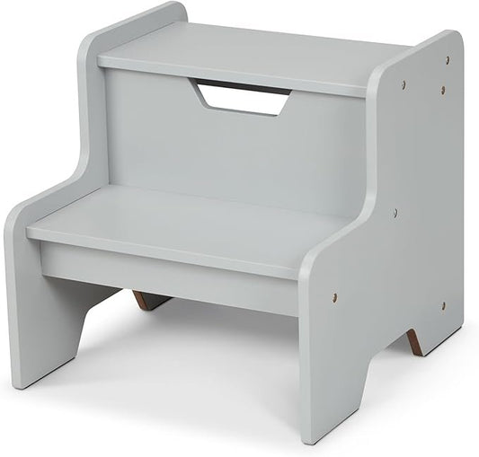 Melissa & Doug Kids Furniture Wooden Step Stool – Gray – Produktbeschreibung: