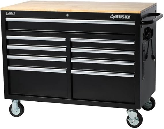 HuskyTools Workbench Extra Deep 46″ 9-Drawer Mobile – Produktbeschreibung: