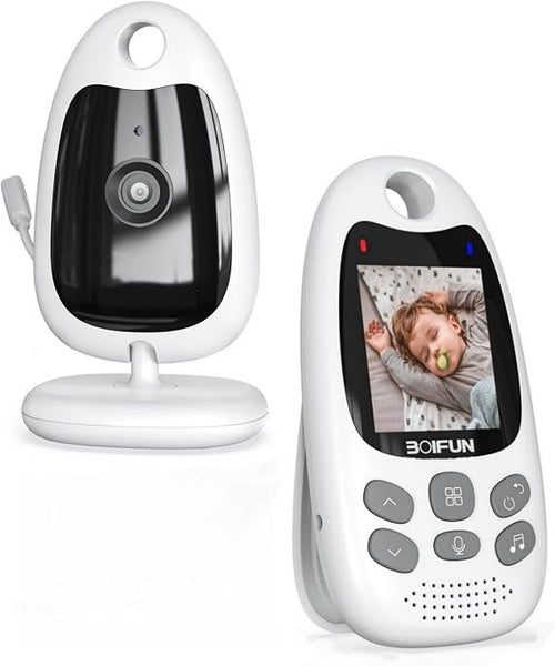 Boifun Babyphone mit Kamera – 2 Zoll 720P Video-Baby Monitor ohne WLAN, Nachtsicht, Zwei-Wege-Audio, VOX-Funktion, Geräusch- & Temperaturerkennung, Schlaflieder