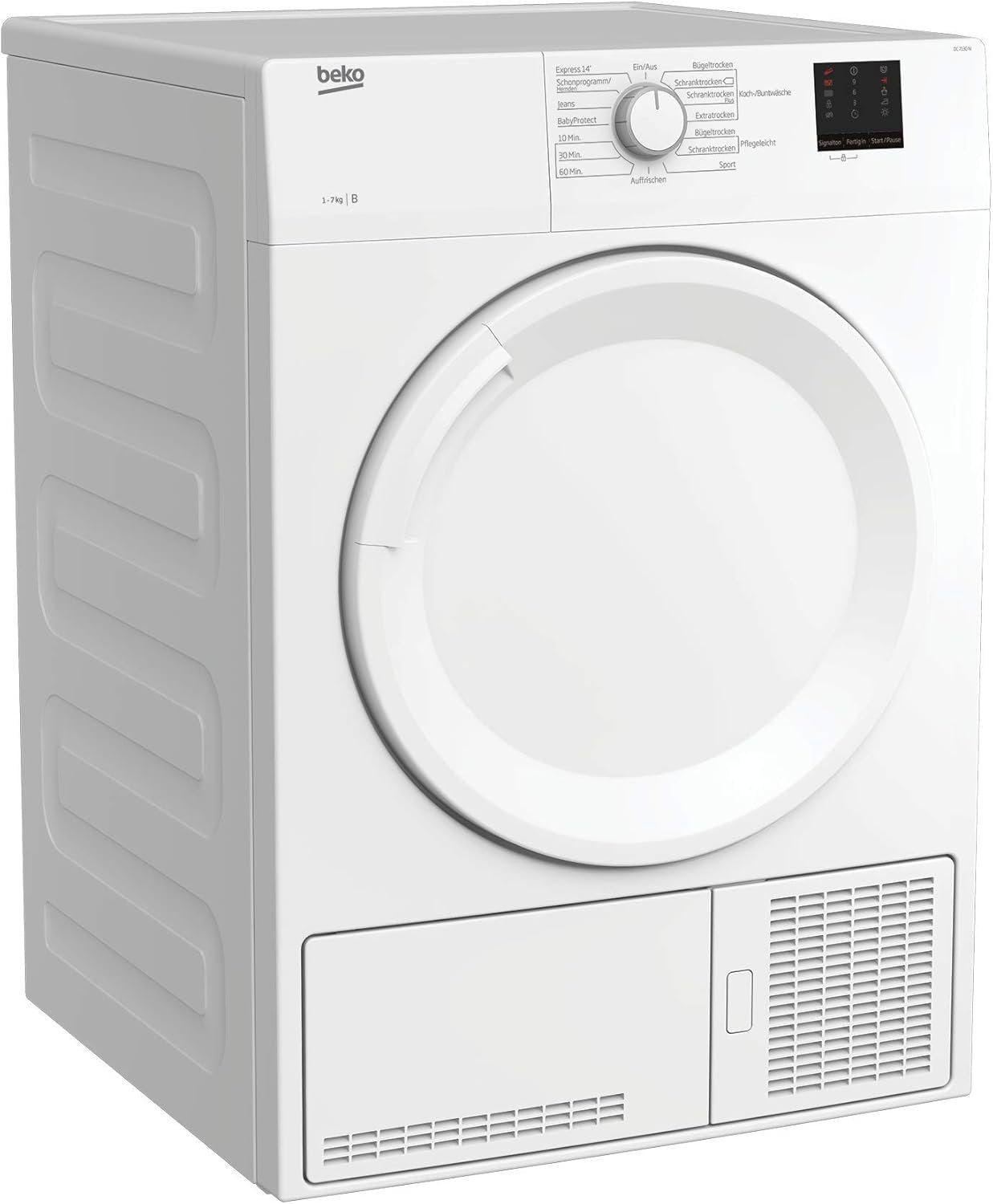 Beko DC 7130 N b100 Kondenstrockner, 7 kg, Elektronische Feuchtemessung, Automatischer Knitterschutz, AquaWave-Schontrommel, 15 Programme, Express