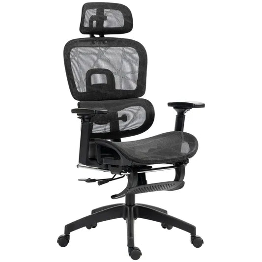 HOMCOM Bürostuhl ergonomisch verstellbar mit Liegefunktion