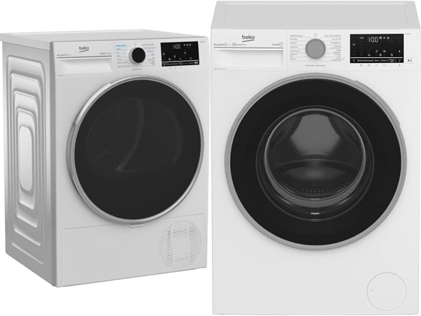 Beko B5T4824IF bPRO 500 Wäschetrockner, 8 kg, Frontlader Wärmepumpentrockner, allergikergeeignet, 15 Programme, Dampffunktion, Knitterschutz, Silent-Programm, AquaWave Schontrommel, Weiß 1