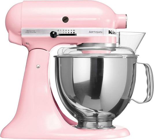 KitchenAid Küchenmaschine I Artisan I Kippbarem Food Processor I Teigknetmaschine mit 5 Zubehör | 2 Schüsseln aus Edelstahl | 4.8 L | Empire Rot(