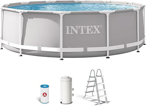 Intex Prism Frame Rundpool Set Ø 3,66 x 0,98 m – Tubular Aufstellpool für Garten