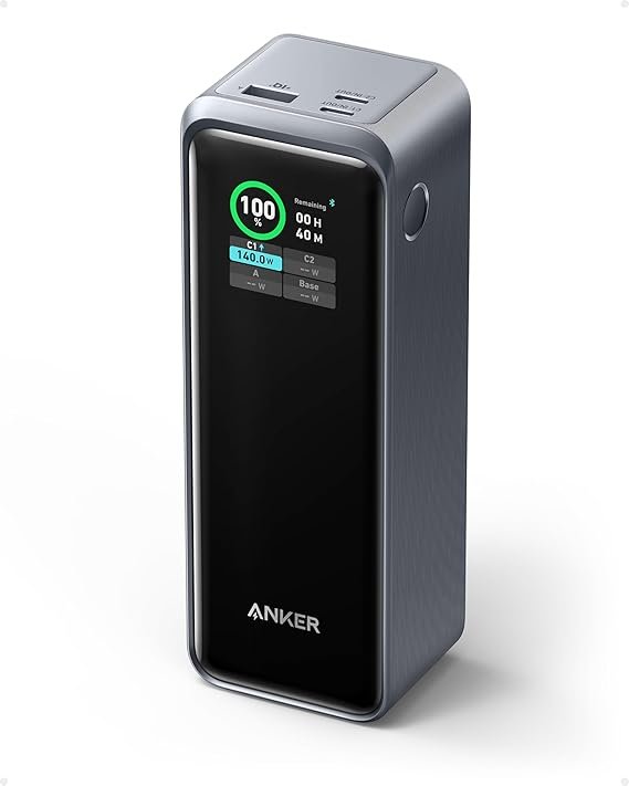 Anker Prime Powerbank 27.650 mAh – 250 W Tragbarer Schnelllade-Akku mit 3 Anschlüssen (99,54 Wh), für MacBook Pro/Air, iPhone 16/15/14/13, Samsung & AirPods