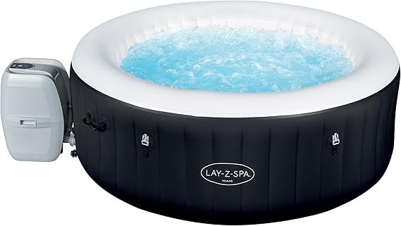 Bestway LAY-Z-SPA Miami AirJet™ Whirlpool – aufblasbarer Whirlpool rund, 180 x 66 cm, Outdoor Spa für 2–4 Personen